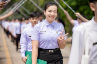 265. พิธีกล่าวคำปฏิญาณตนของนักศึกษา และพิธีลอดซุ้มไม้เรียวครุศาสตร์